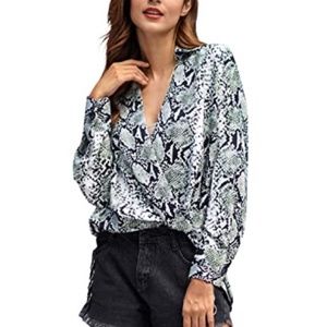 NWT Haute Monde Snakeskin Wrap Bodysuit sz M